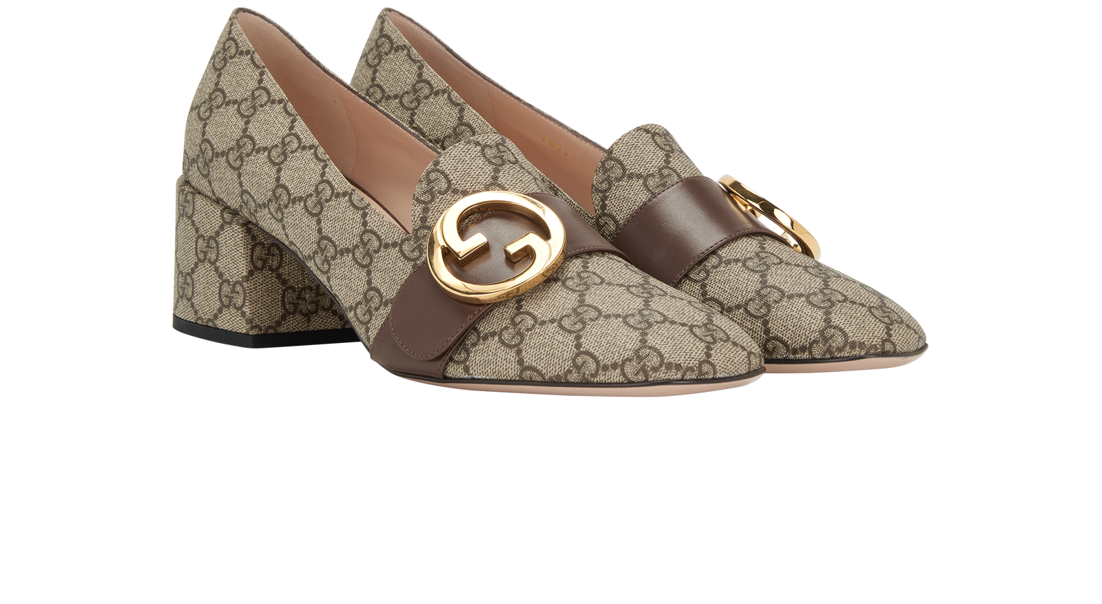 Gucci GG Blondie Pumps, &pound;375, Shoes, Beige, Canvas, Side view
