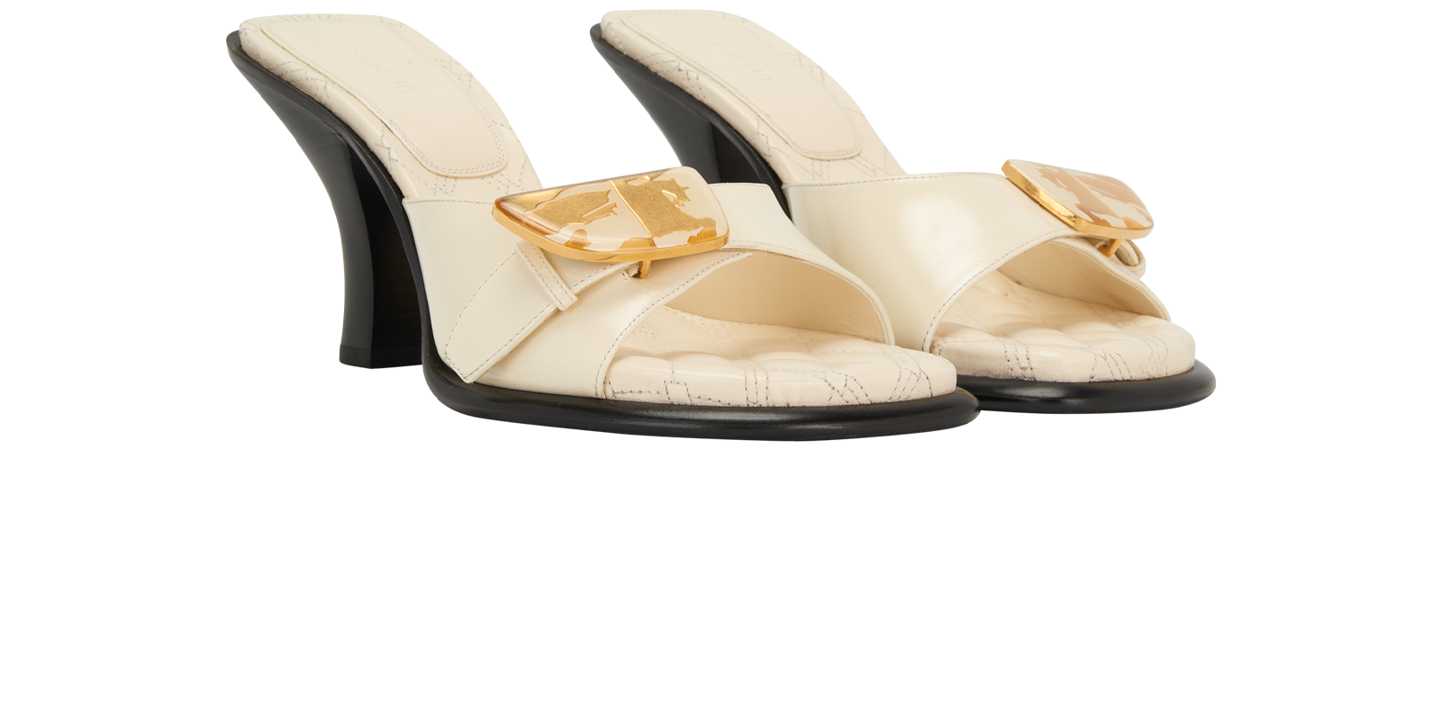 Burberry Bay Mules, &pound;150, Shoes, Cream, Leather, Side view