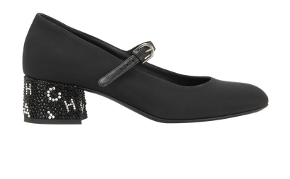 Chanel Mary Jane Pumps, &pound;395, Shoes, Black, Canvas, Front view