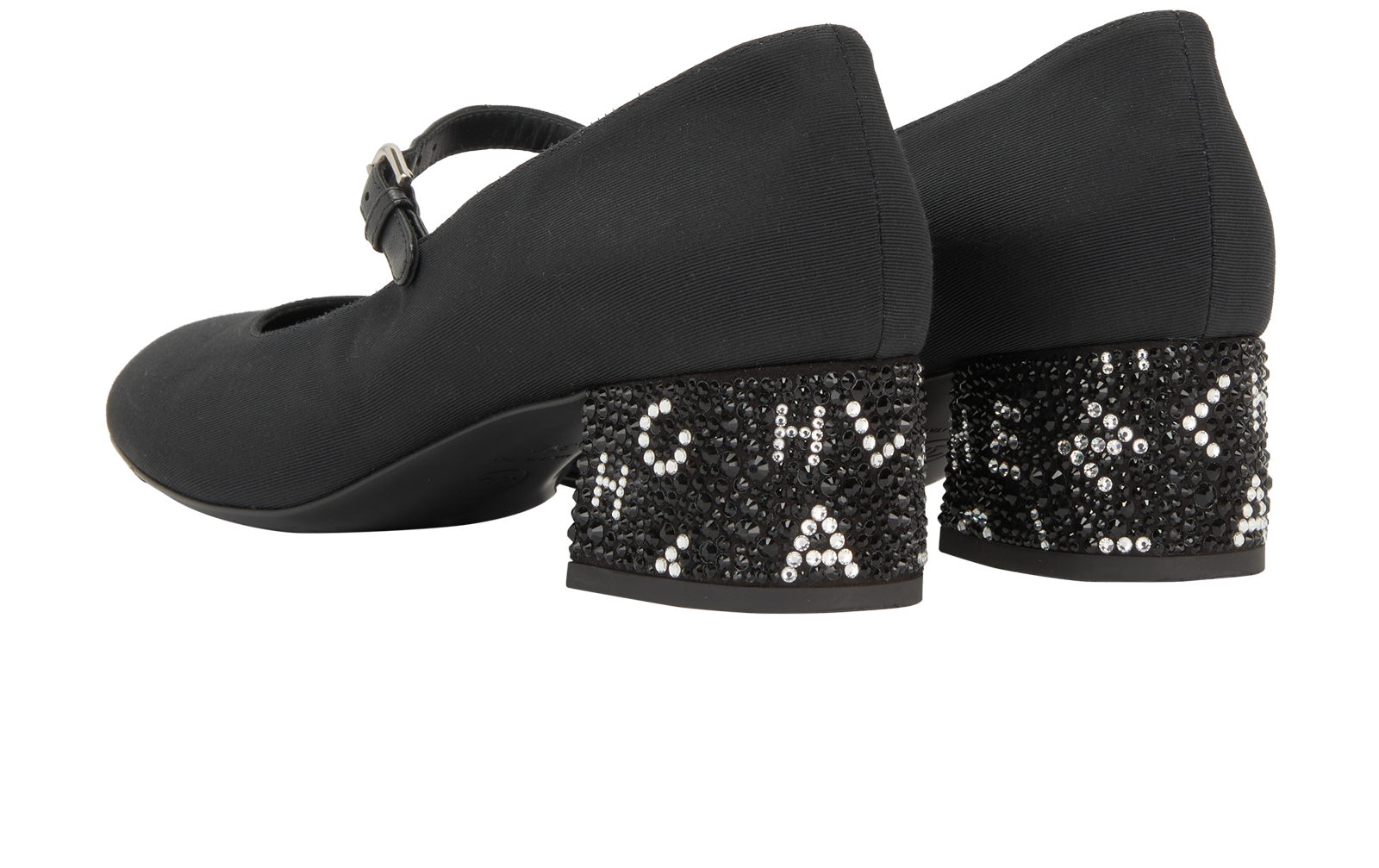 Chanel Mary Jane Pumps, &pound;395, Shoes, Black, Canvas, Back view