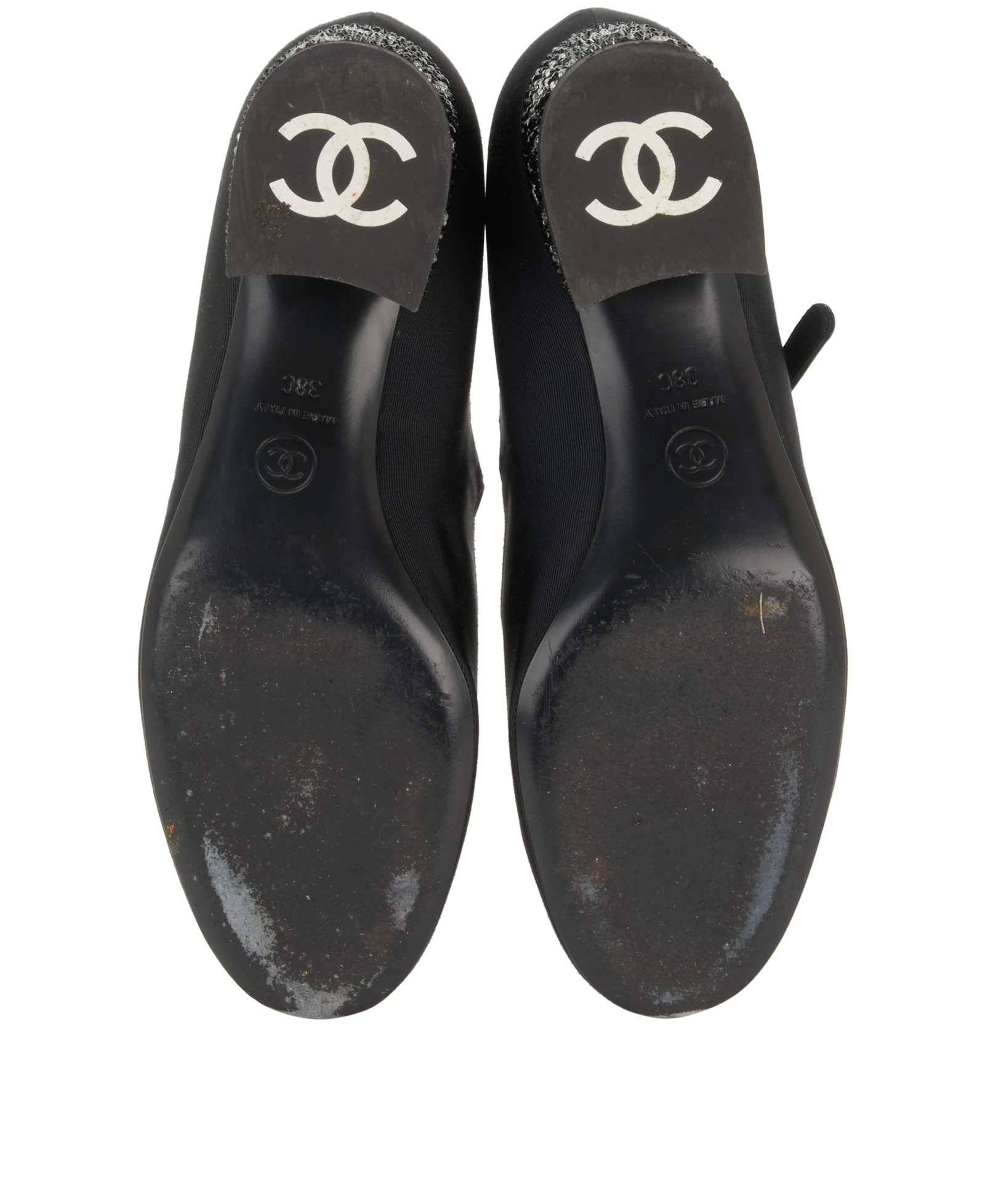 Chanel Mary Jane Pumps, &pound;395, Shoes, Black, Canvas, Top view