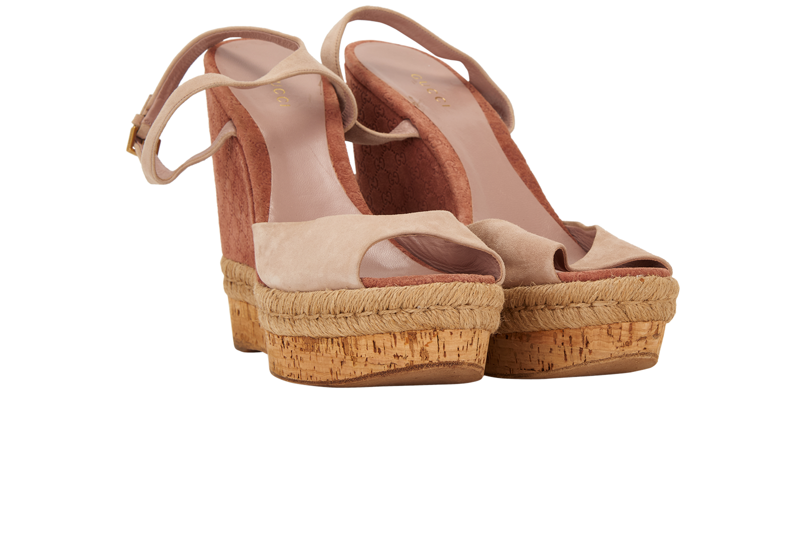 Gucci Hollie Espadrille Wedges, &pound;250, Shoes, Pink, Suede, Side view