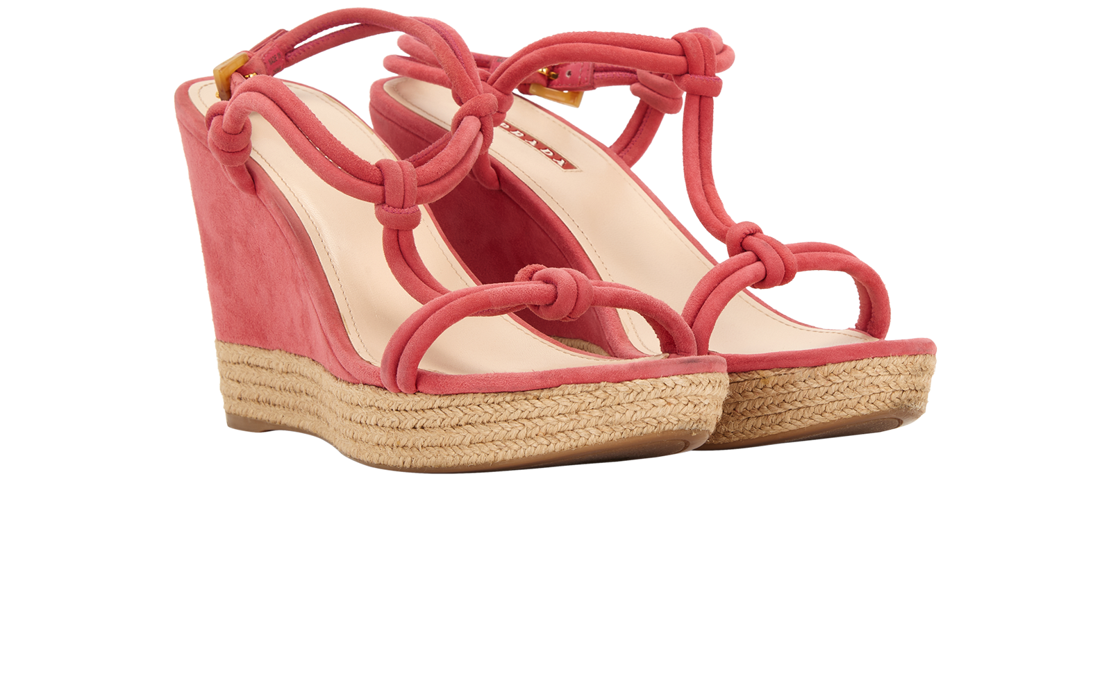Prada Espadrilles Wedges, &pound;80, Shoes, Pink, Suede, Side view