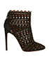 Azzadine Alaia Laser Cut Suede Boots, front view