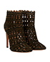 Azzadine Alaia Laser Cut Suede Boots, side view