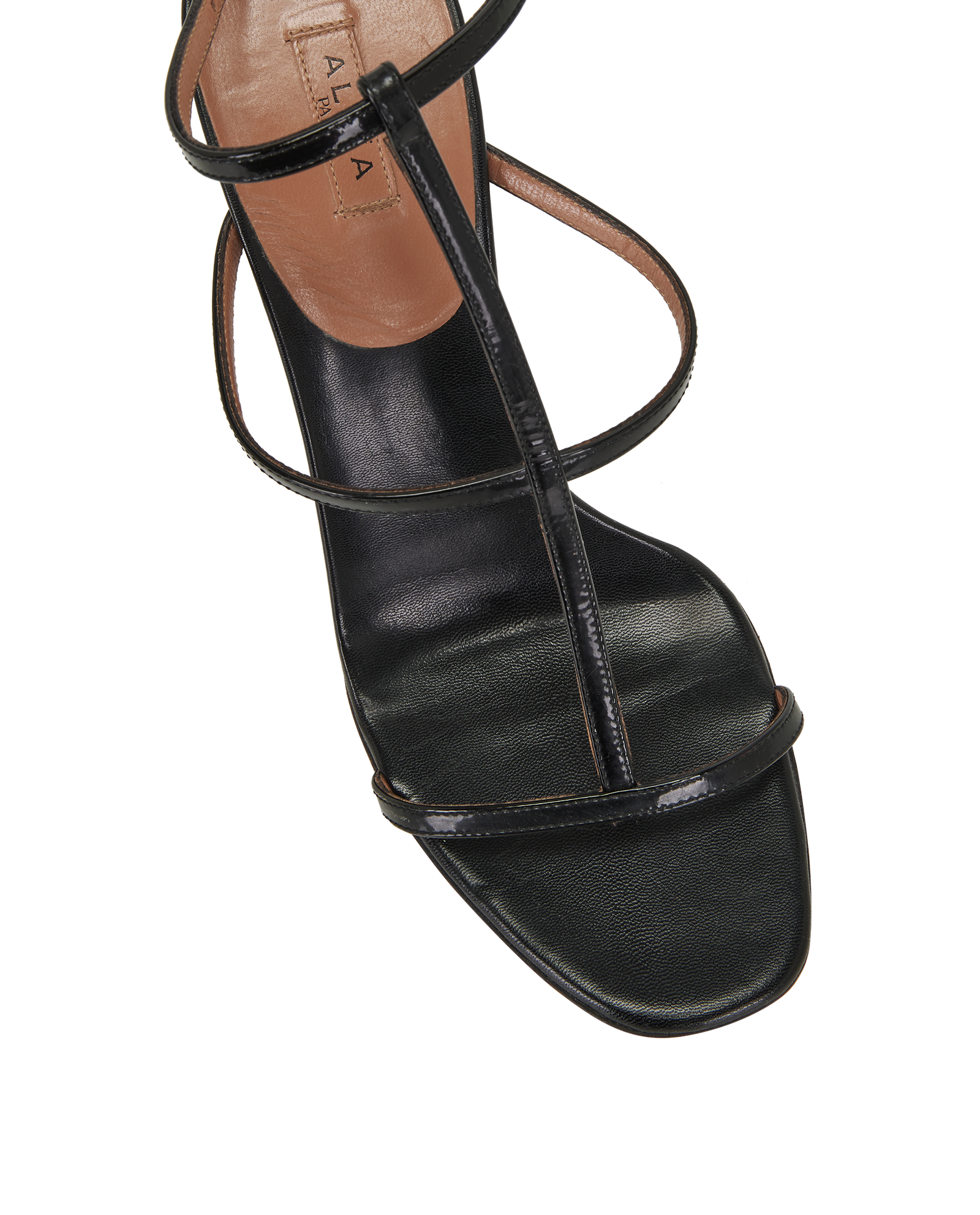 Alaia Strappy Sandals, &pound;220, Shoes, Black, Patent Leather, Other view