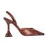 Amina Muaddi Holli 95 Python Point Toe Slingback, &pound;270, Shoes, Brown, Leather, Front view