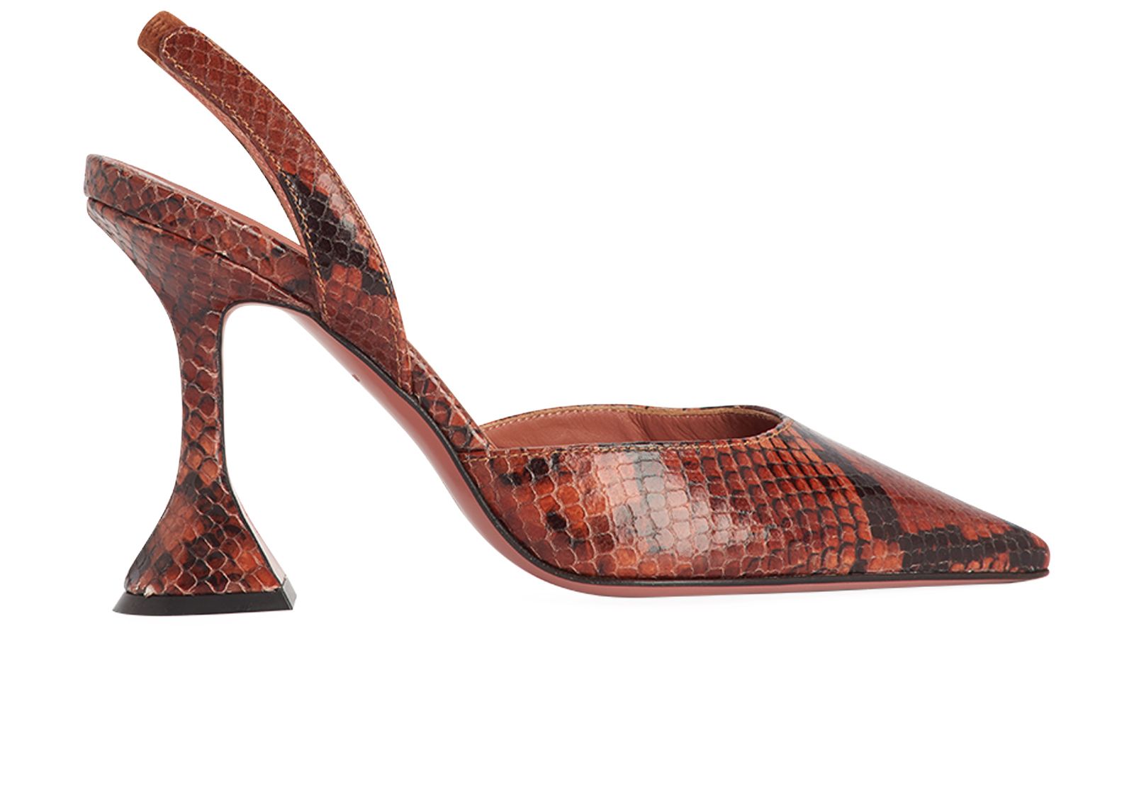 Amina Muaddi Holli 95 Python Point Toe Slingback, Heels Designer - Main Image