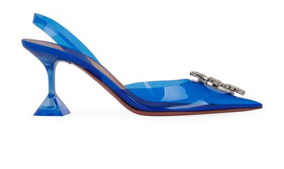 Amina Muaddi Begum Crystals Slingback Pumps, front view