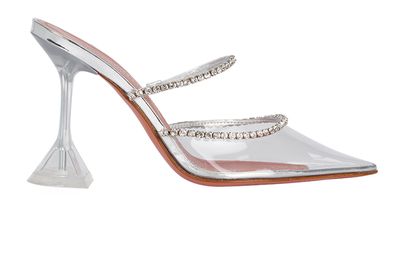 Amina Muaddi Gilda Crystal-embellished PVC Mules, front view