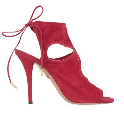 Aquazzura Sexy Thing 105 Heels, &pound;140, Shoes, Red, Suede, Front view
