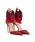 Aquazzurra X Claudia Schiffer Lou Lou 105, &pound;195, Shoes, Red, Satin, Side view