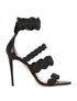 Aquazzura Jodphur 105 Gold Macrame Sandals, front view