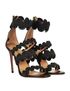 Aquazzura Jodphur 105 Gold Macrame Sandals, side view