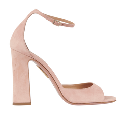 Aquazzura Capucine Sandal 105, Velvet, Pink, UK8, DB/B, 3*