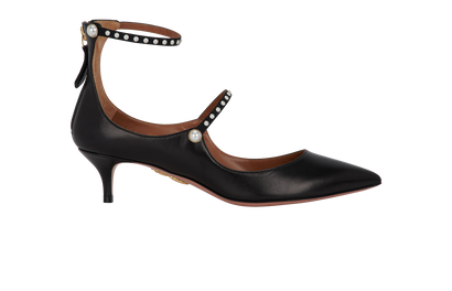 Aquazzura Nolita 45, &pound;180, Shoes, Black, Leather, Front view