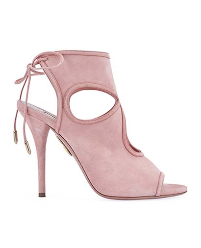 Aquazzura Pink Sexy Thing 85 Cutout Sandals, front view