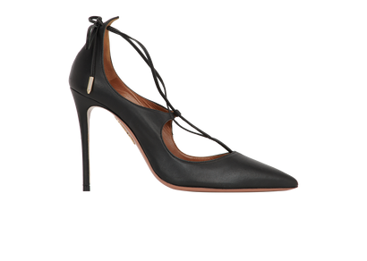 Aquazzura Christy Lace Up Pointed Pump 105, front view