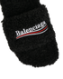 Balenciaga Furry Slide Heeled Sandals, &pound;250, Shoes, Black, Shearling, Other view