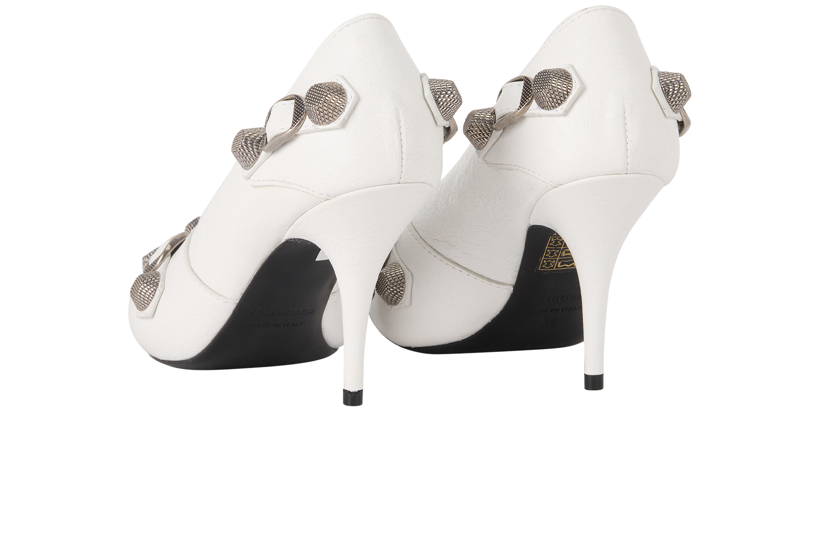 Balenciaga Cagole Pumps, &pound;220, Shoes, White, Leather, Back view