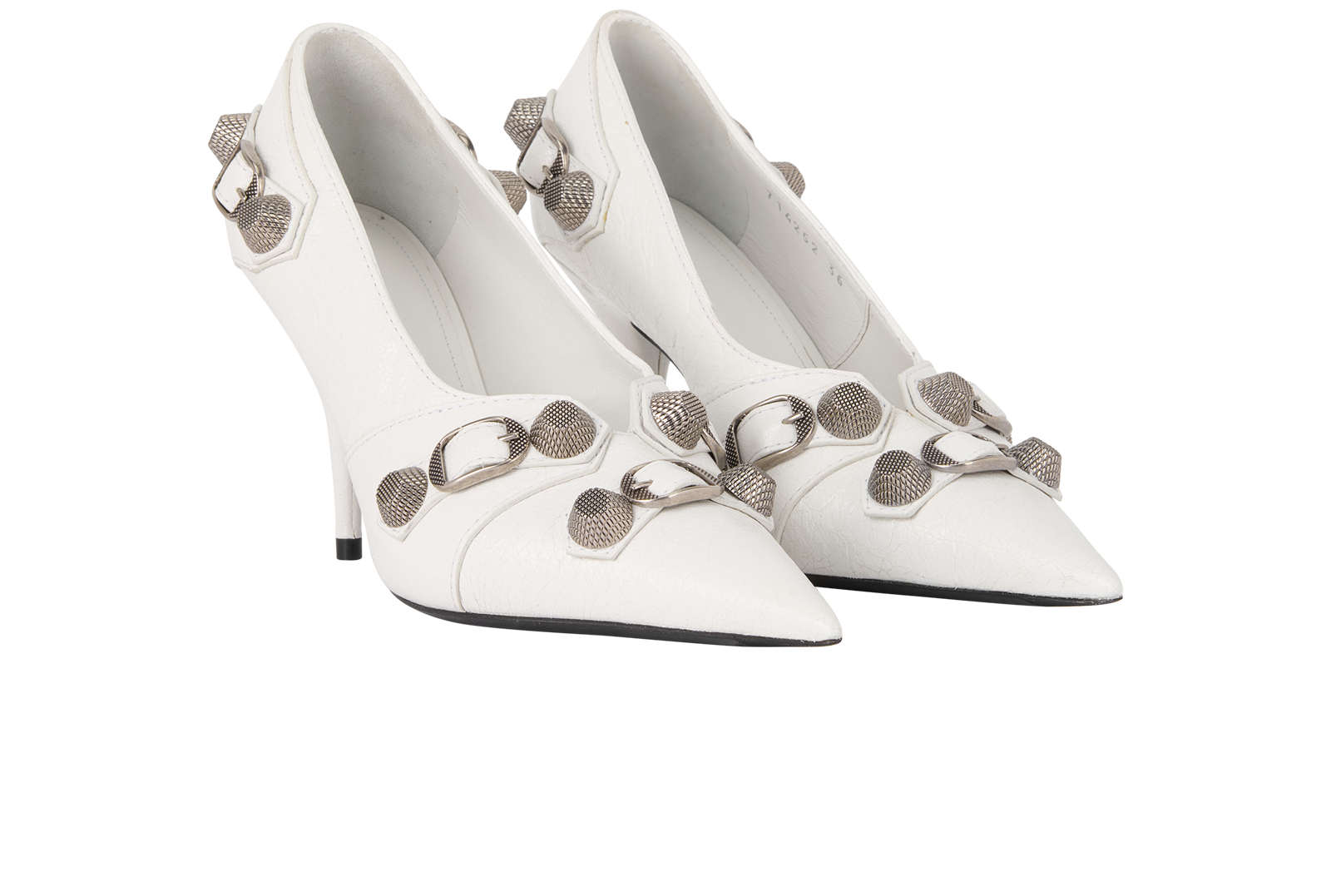 Balenciaga Cagole Pumps, &pound;220, Shoes, White, Leather, Side view