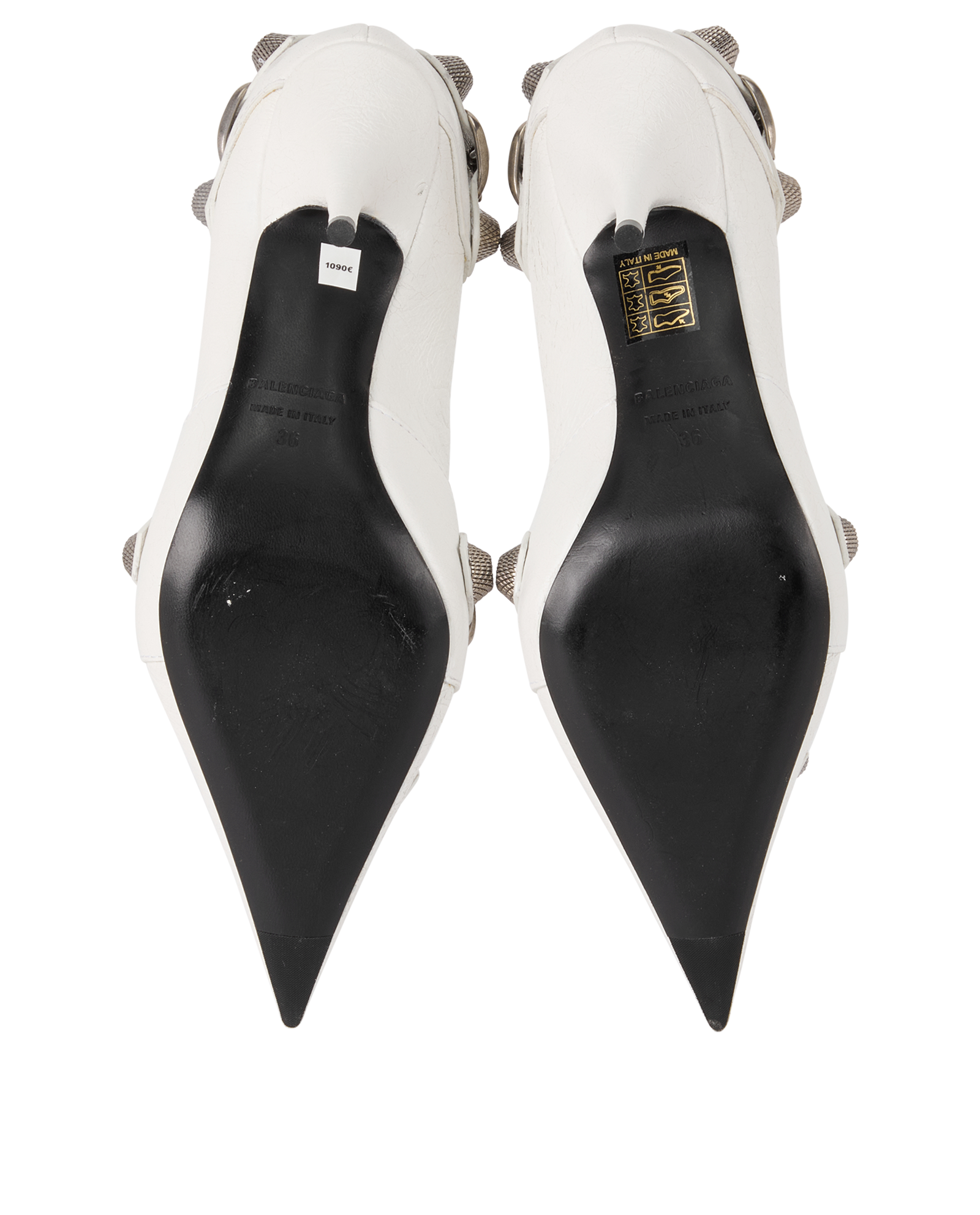 Balenciaga Cagole Pumps, &pound;220, Shoes, White, Leather, Top view