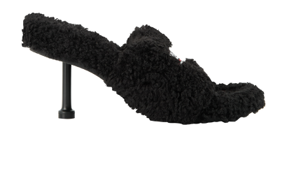 Balenciaga Political Logo Furry Heels, front view