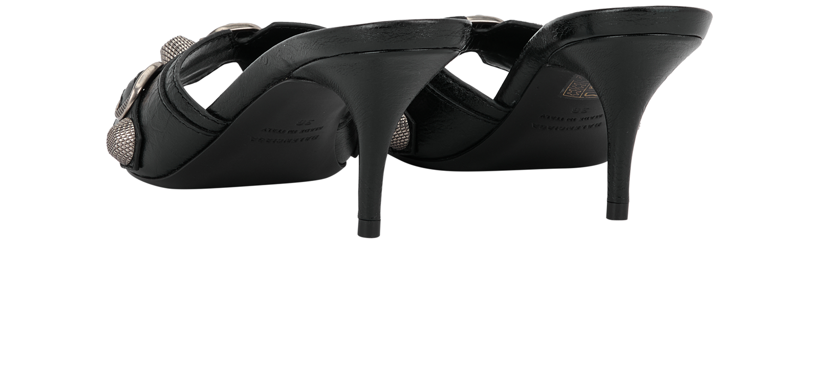 Balenciaga City Kitten Heels, &pound;250, Shoes, Black, Leather, Back view