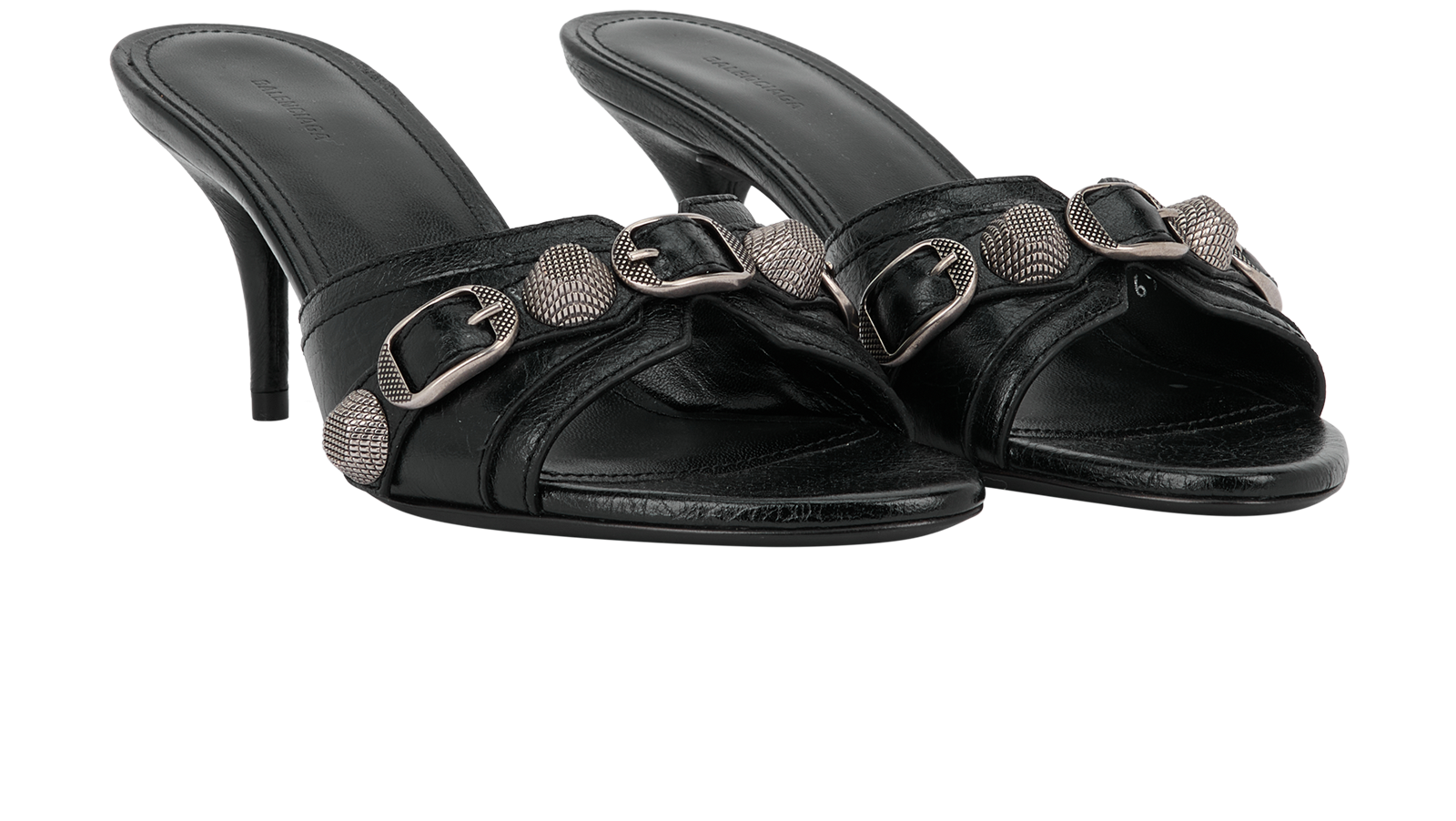 Balenciaga City Kitten Heels, &pound;250, Shoes, Black, Leather, Side view