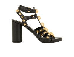 Balenciaga Arena Studded Gladiator Sandals, Leather, Black, UK6, 2*