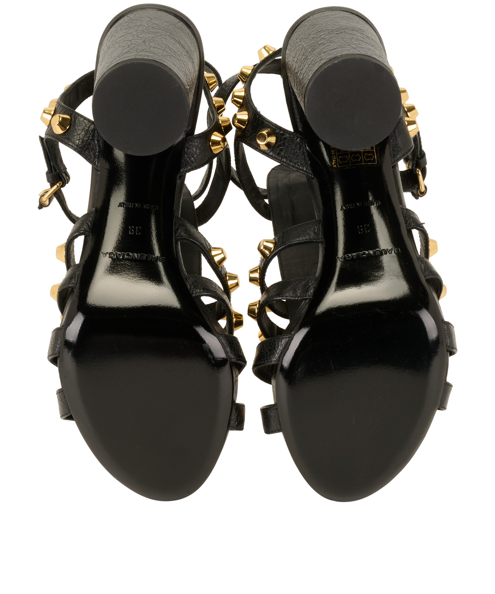 Balenciaga Arena Studded Gladiator Sandals, &pound;190, Shoes, Black, Leather, Top view