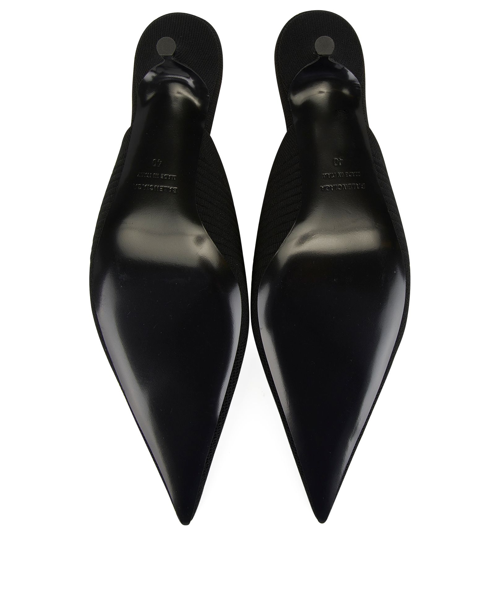 Balenciaga Knife 2.0 Knit Logo Mules, Heels - Designer Exchange