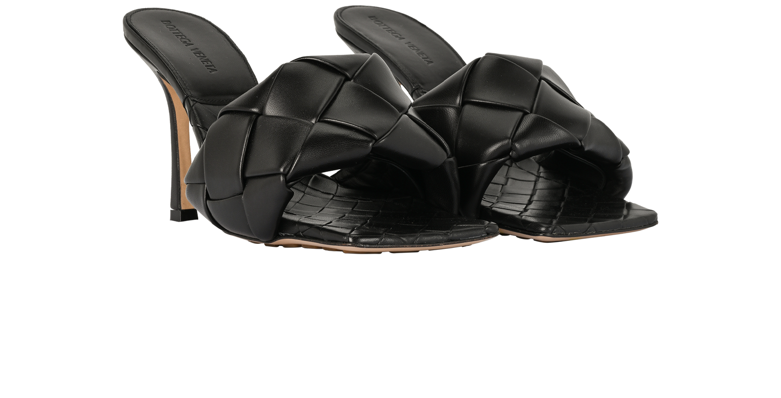 Bottega Veneta Padded Mules, &pound;350, Shoes, Black, Leather, Side view