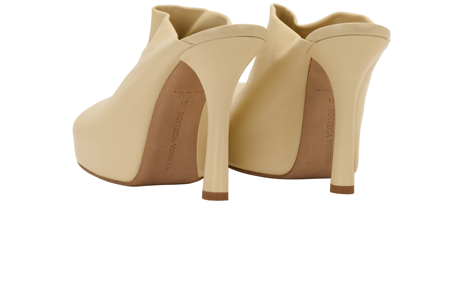 Bottega Veneta Bold Mules, &pound;175, Shoes, Cream, Leather, Back view