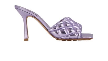 Bottega Veneta Mule Padded Heels, &pound;370, Shoes, Purple, Leather, Front view