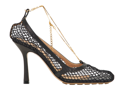 Bottega Veneta Net Square Toe Heels, &pound;295, Shoes, Black, Fabric, Front view