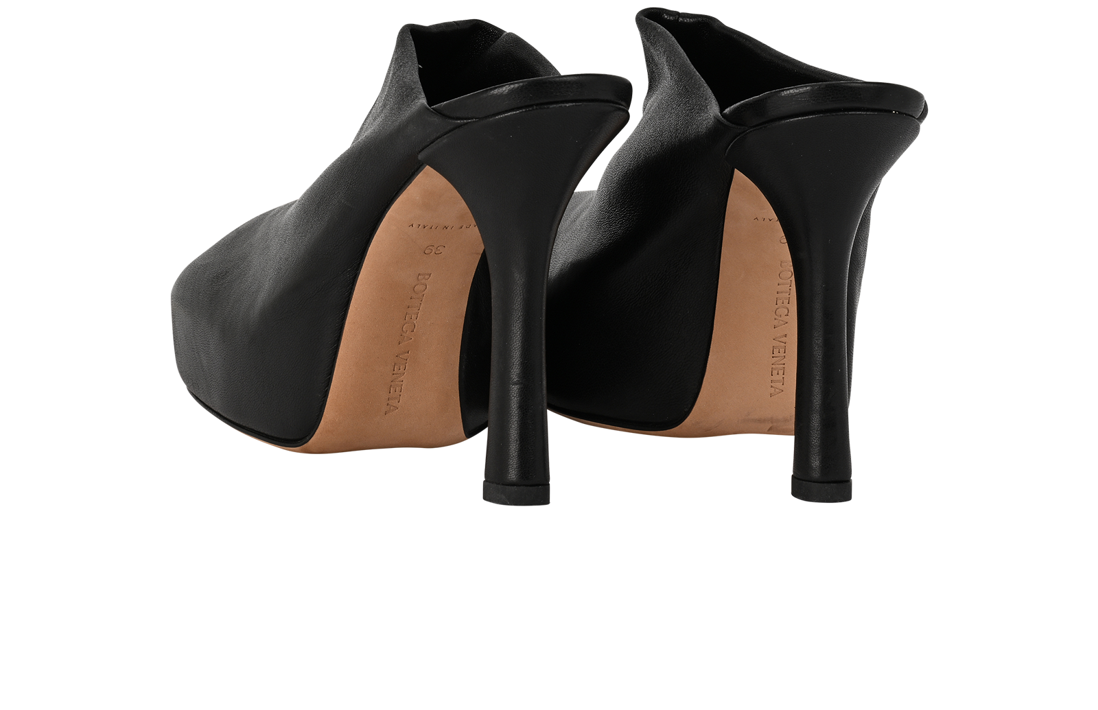 Bottega Veneta Bold Mules, &pound;180, Shoes, Black, Leather, Back view