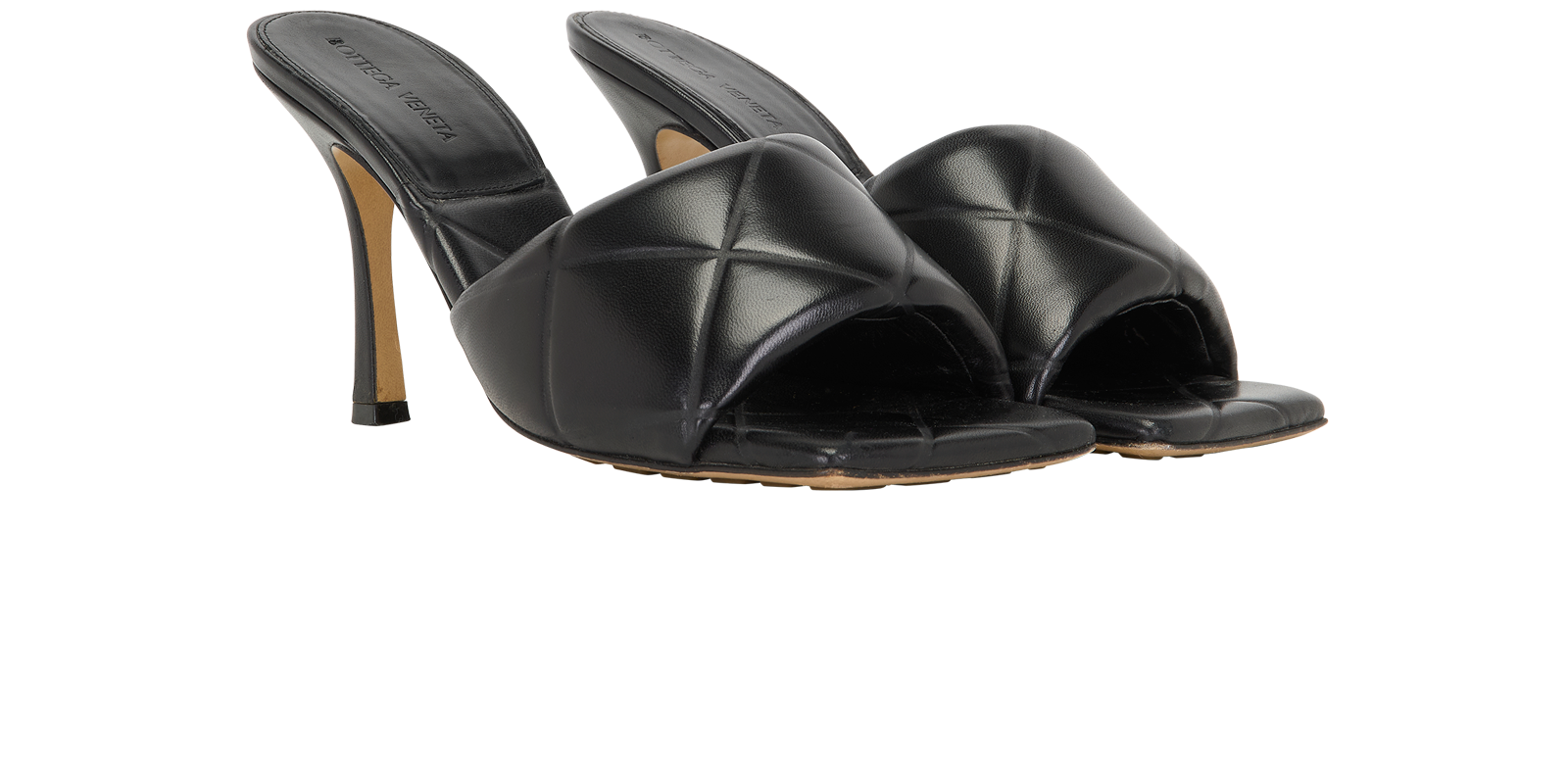 Bottega Veneta Lido Mules, &pound;180, Shoes, Black, Leather, Side view