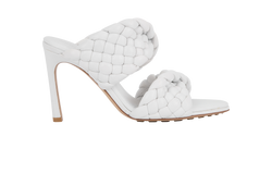 Bottega Veneta Intracciato Heels, Leather, White, UK4, DB/B, 4*