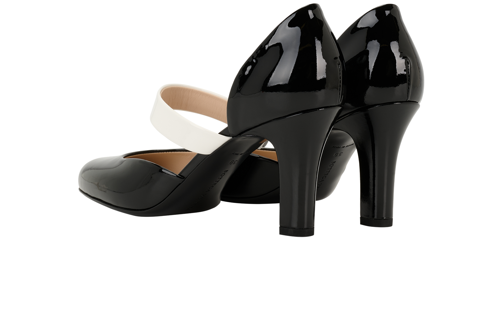 Bottega Veneta Mary Jane Pumps, &pound;150, Shoes, Black, Patent Leather, Back view