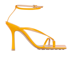 Bottega Veneta Stretch Strap Sandals, Leather, Orange, UK5, B/DB, 5*