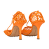 Bottega Veneta Stretch Lace Up Sandals, &pound;220, Shoes, Orange, Leather/Mesh, Back view