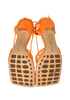 Bottega Veneta Stretch Lace Up Sandals, &pound;220, Shoes, Orange, Leather/Mesh, Top view