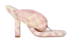 Burberry Pool Check 105 Sandals, Fabric, Pink/Yellow, UK3, B/DB, 3*
