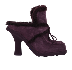 Burberry Highland Mules, Shearling/Suede, Purple, Uk3, B/DB, 3*