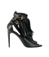 Burberry Fringe Open Toe Heels, £195, Shoes, Black, Leather, Front view