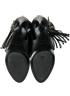 Burberry Fringe Open Toe Heels, £195, Shoes, Black, Leather, Top view