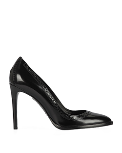 Burberry Brogue Style Heels, Leather, Black, 6, DB, 4*