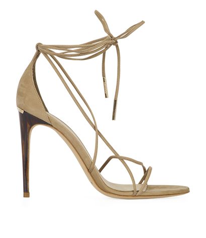 Burberry Horn Webner 100 Sandals, £125, Shoes, Taupe, Suede, Front view