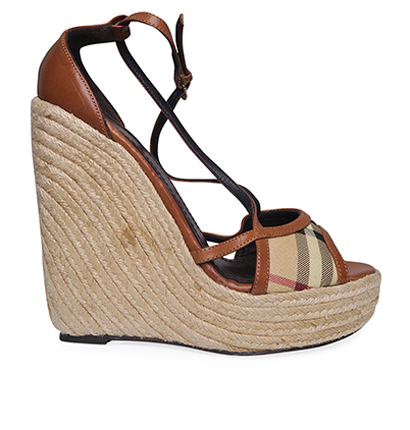 Burberry Wedge Check Espadrilles, front view
